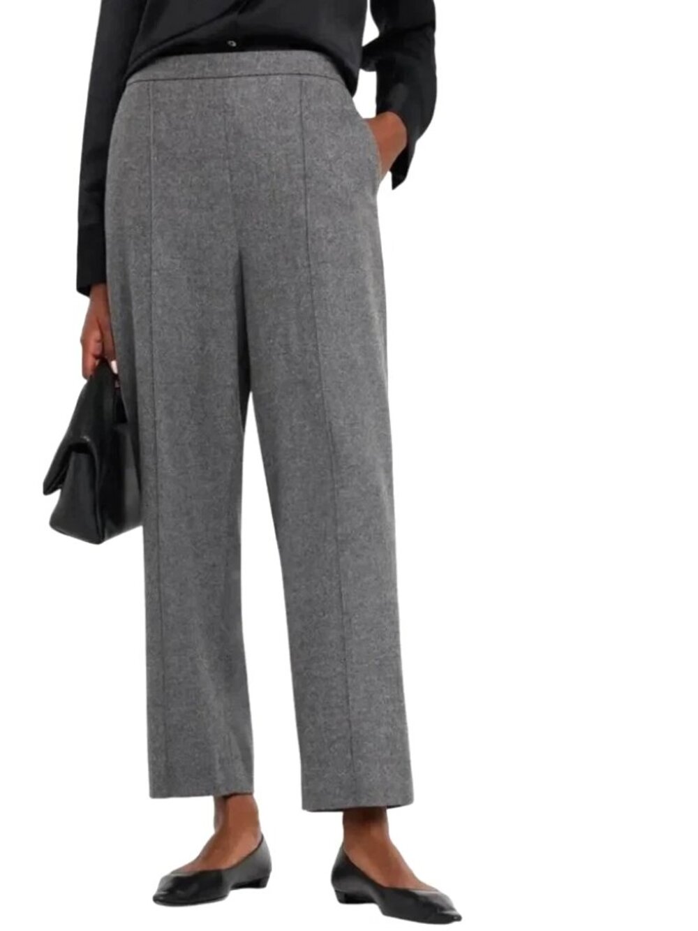 Vince Gray Wide-Leg Wool-Blend Trousers